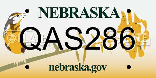 QAS286 Nebraska License Plate