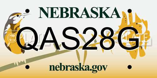 QAS28G Nebraska License Plate