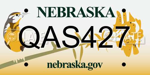 QAS427 Nebraska License Plate