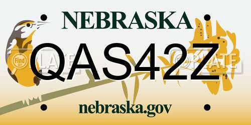 QAS42Z Nebraska License Plate
