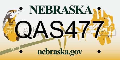 QAS477 Nebraska License Plate