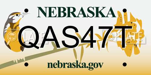 QAS47T Nebraska License Plate