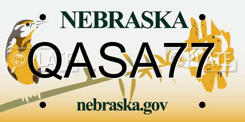 QASA77 Nebraska License Plate