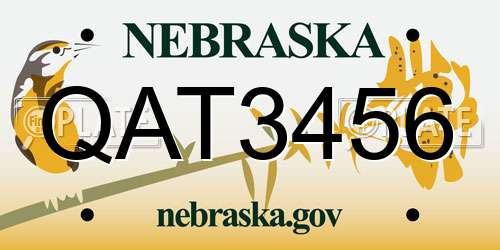 QAT3456 Nebraska License Plate