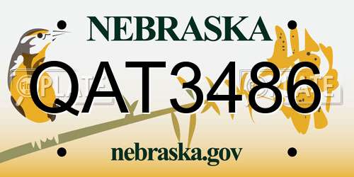 QAT3486 Nebraska License Plate