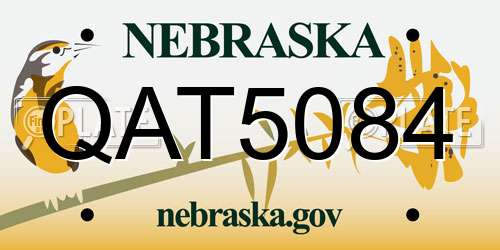 QAT5084 Nebraska License Plate