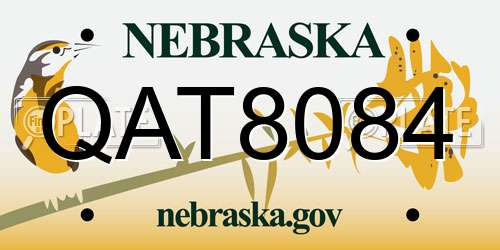 QAT8084 Nebraska License Plate