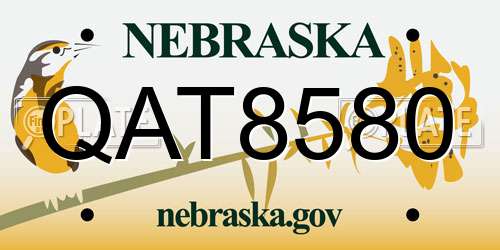 QAT8580 Nebraska License Plate
