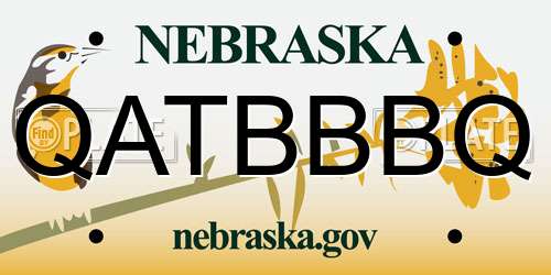 QATBBBQ Nebraska License Plate