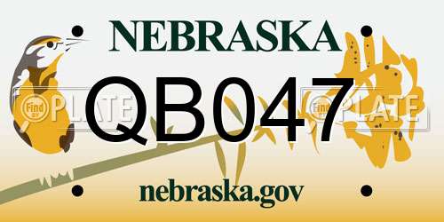 QB047 Nebraska License Plate