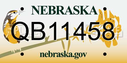 QB11458 Nebraska License Plate