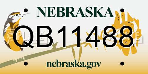 QB11488 Nebraska License Plate
