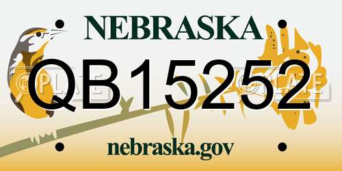 QB15252 Nebraska License Plate
