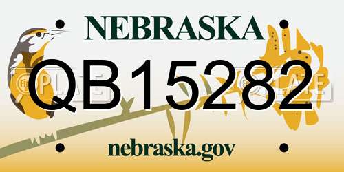 QB15282 Nebraska License Plate