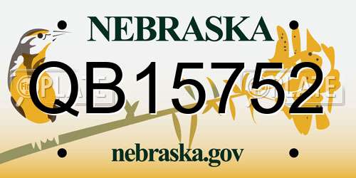 QB15752 Nebraska License Plate