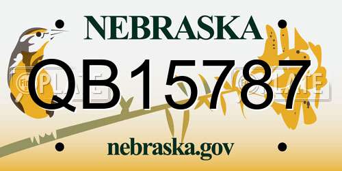 QB15787 Nebraska License Plate