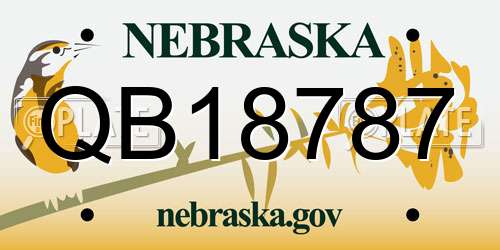 QB18787 Nebraska License Plate