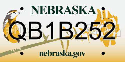 QB1B252 Nebraska License Plate