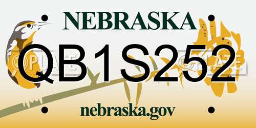 QB1S252 Nebraska License Plate