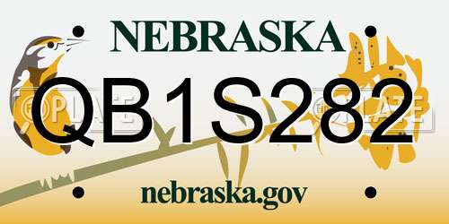 QB1S282 Nebraska License Plate