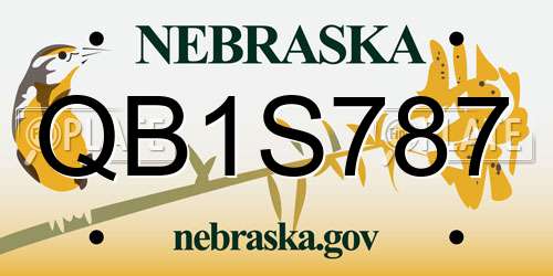 QB1S787 Nebraska License Plate