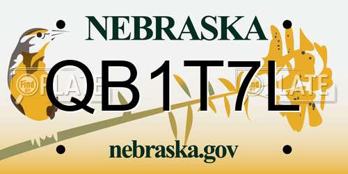 QB1T7L Nebraska License Plate