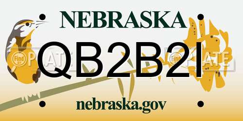 QB2B2I Nebraska License Plate