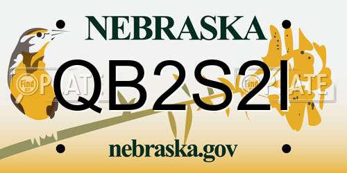 QB2S2I Nebraska License Plate