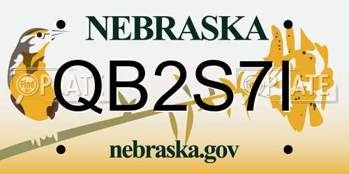 QB2S7I Nebraska License Plate