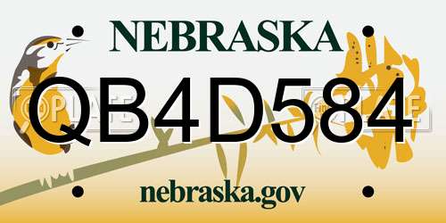QB4D584 Nebraska License Plate