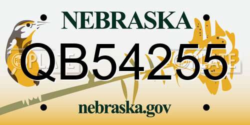 QB54255 Nebraska License Plate