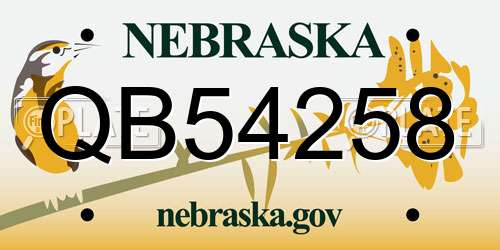 QB54258 Nebraska License Plate