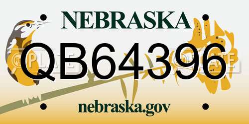 QB64396 Nebraska License Plate