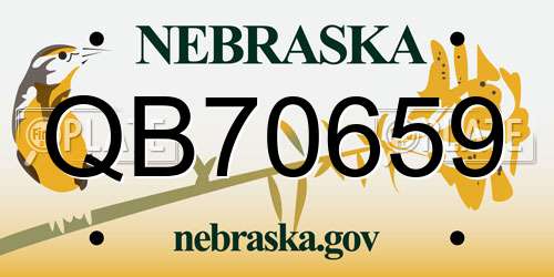 QB70659 Nebraska License Plate