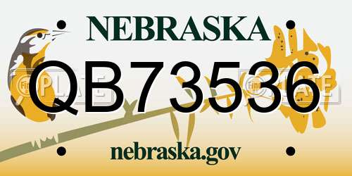 QB73536 Nebraska License Plate