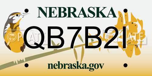 QB7B2I Nebraska License Plate