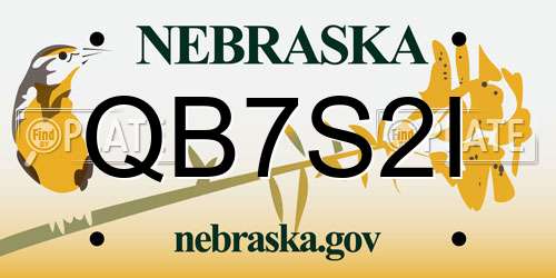 QB7S2I Nebraska License Plate