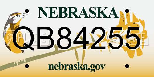 QB84255 Nebraska License Plate