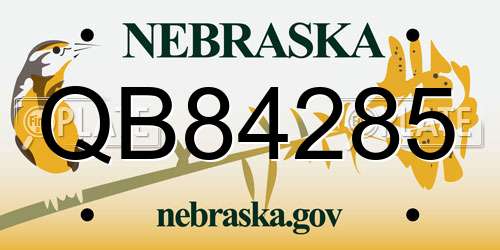 QB84285 Nebraska License Plate
