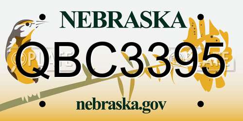 QBC3395 Nebraska License Plate