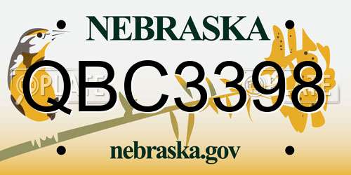 QBC3398 Nebraska License Plate