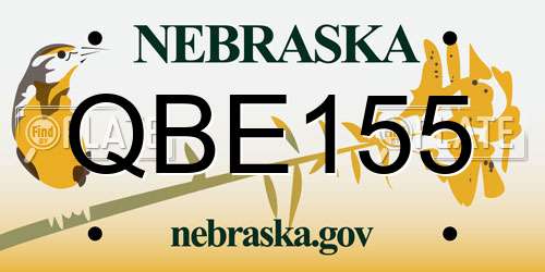 QBE155 Nebraska License Plate