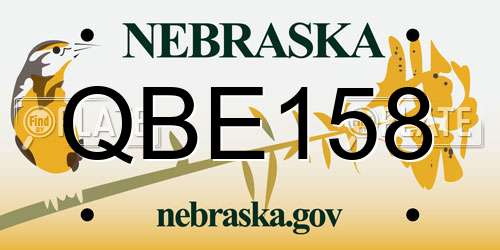 QBE158 Nebraska License Plate
