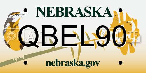 QBEL90 Nebraska License Plate