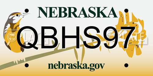 QBHS97 Nebraska License Plate