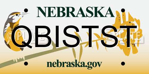 QBISTST Nebraska License Plate