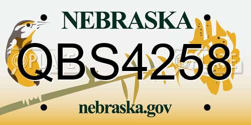 QBS4258 Nebraska License Plate