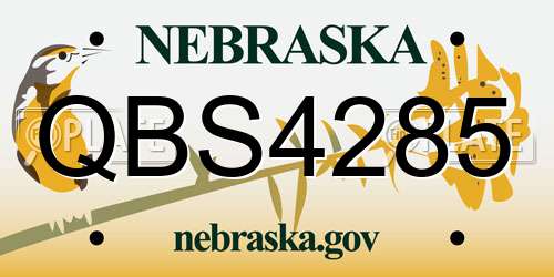 QBS4285 Nebraska License Plate