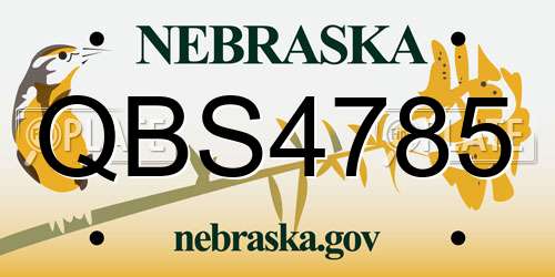 QBS4785 Nebraska License Plate