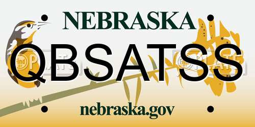 QBSATSS Nebraska License Plate